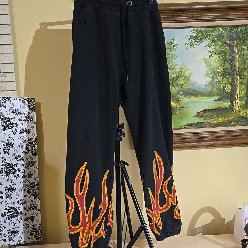 Black Flame Design Men's Pants paf
